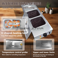 Machine à fondre le chocolat électrique CE 3 réservoirs, machine à fondre le chocolat automatique de table avec régulateur de température