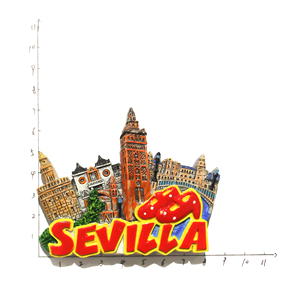 Imán de Resina 3D Personalizado para Refrigerador, Recuerdo de <span class=keywords><strong>Sevilla</strong></span>, España, Imán Estereoscópico 3D de <span class=keywords><strong>Sevilla</strong></span> para Decoración del Hogar - Product Image 1