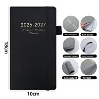 Agenda Semanal Personalizada, Cuaderno de Horarios en Inglés, Tapa Blanda, Diario 2027, Agenda de Bolsillo