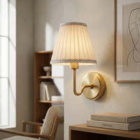 Applique Murale LED Sans Fil à Piles avec Abat-jour Plissé et Variateur Tactile, Livraison Rapide depuis les États-Unis, Idéale pour la Décoration de Chambre d'Hôtel