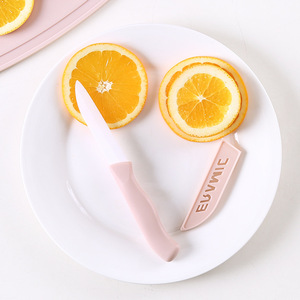 3-Piece <b>Ceramic</b> Fruit <b>Knife</b> <b>Set</b> With Mini Cutting Board And Peeler For Kitchen Use Blue And Pink - Product Image 2