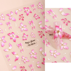 Pegatinas de <span class=keywords><strong>Uñas</strong></span> con Diseño Floral Personalizado, Gel Suave 5D <span class=keywords><strong>en</strong></span> <span class=keywords><strong>Relieve</strong></span>, Calcomanías Mágicas de Flora <span class=keywords><strong>para</strong></span> Arte de <span class=keywords><strong>Uñas</strong></span> DIY - Product Image 4