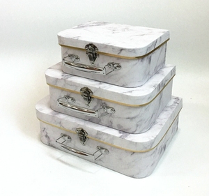 Set di 3 valigie di cartone scatola regalo scatola di immagazzinaggio decorativo con coperchio maniglia festa di compleanno festa di nozze bomboniere <span class=keywords><strong>valigia</strong></span> <span class=keywords><strong>Vintage</strong></span> - Product Image 5