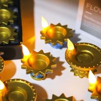 Lampe à huile LED Deepavali rougeoyante décoration de festival bougie artificielle Diya sans flamme capteur d'eau flottant décoration de la maison