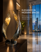 Sculptures d'art abstrait modernes en acier inoxydable poli miroir, forme circulaire, pour les espaces publics, les centres commerciaux, les cours, les villas