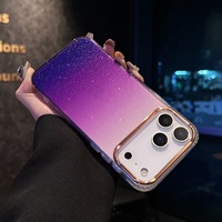 Nouvelle coque de protection antichoc transparente à paillettes dégradées colorées pour PC 17 pouces avec coussin d'air anti-traces de doigts