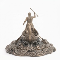Statue de guerrier d'Odyssée en polyrésine personnalisée en gros, sculpture de bataille de bateaux grecs antiques, décoration de bureau et de maison, artisanat, cadeaux