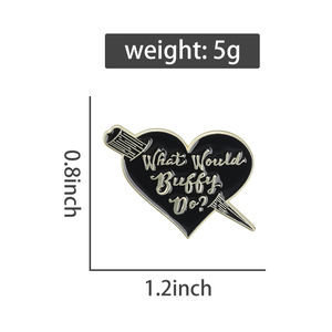 Alfileres esmaltados de estilo Punk, broche en forma de corazón para <span class=keywords><strong>Buffy</strong></span>, insignia de solapa de Daga Negra, regalo de joyería para amigos - Product Image 6