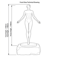 Estatua de Mujer de Tamaño Real con Brazos Abiertos, Escultura de Figura Femenina de Acero Inoxidable para Exteriores, Personalizable