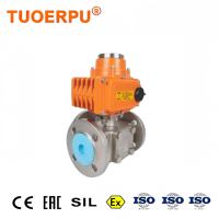 Vanne à boisseau sphérique électrique DN80 à trois voies, type T/L, en acier inoxydable 304, motorisée, pour coupure, déviation et régulation de débit, haute performance