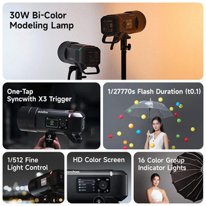 Flash extérieur tout-en-un Godox AD400ProII <span class=keywords><strong>AD400Pro</strong></span> II 400Ws avec batterie Li-on, flash TTL avec système sans fil 2.4G intégré - Product Image 2