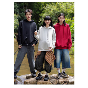 Sweat à capuche pour homme, coupe ample, avec poche, respirant, mélange de coton, automne-hiver, vêtements décontractés - Product Image 1