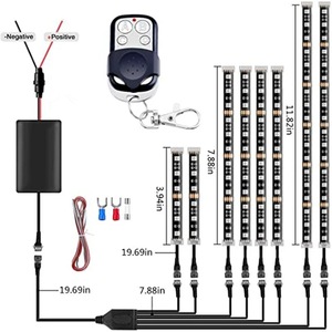 Bande lumineuse d'ambiance pour moto, 96 LED, 1 à 8, pour châssis et moyeu de roue, sept couleurs RGB, système d'éclairage télécommandé - Product Image 1