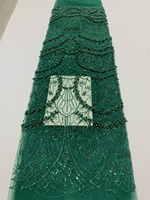 Tissu en dentelle guipure perlée de luxe NI.AI, broderie en dentelle filet de qualité supérieure pour les styles Asoebi africains et les robes de mariée