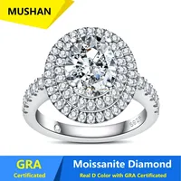 MUSHAN Luxus-Schmuck 925 Sterling Silber Ringband für Damen GRA-Zertifizierter Moissanit Diamant Smaragd D-Farbe Ringe Feiner Schmuck