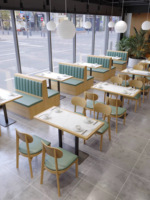 Meubles de restaurant industriel Café Hamburger Shop KTV Club Restaurant Sièges sectionnels en cuir Canapé en bois Cabine