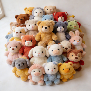 Peluche Personalizzabili Multicolore: Orsetti, Conigli, Maiali, Cani, Anatre, Rane - Giocattoli Imbottiti per Regali Festivi - Product Image 1