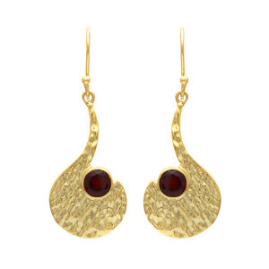 ต่างหูโกเมนพื้นผิวชุบทอง18K ชุบทองสำหรับเด็กผู้หญิง - Product Image 1