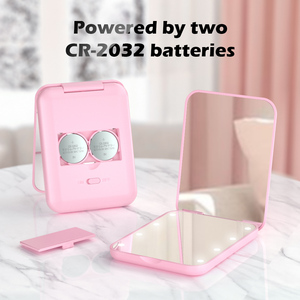 Nhỏ gọn mini gương 1X/2X phóng đại LED Pocket gương với nternal biattery cho Ví du lịch và hiện tại - Product Image 4