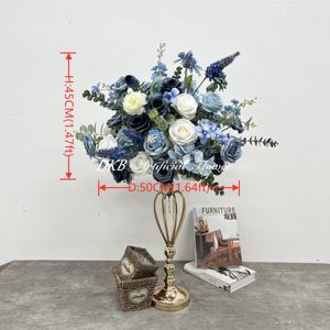 Venta al por mayor personalizar 50cm flor azul bola centros de mesa flor artificial boda bola centros de mesa para la decoración de la boda - Product Image 2