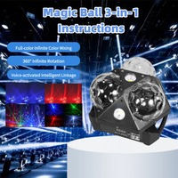 Effet laser rotatif RGB Mini LED Moving Head Lumière de disco 3-en-1 DMX512 Activée par le son 80W 6000K Lumière du jour DJ Fête Bar Mariage