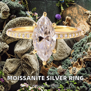 Bague de fiançailles pour femme en argent pur 925 rhodié, géométrie, tendance, certifiée, moissanite, bijoux fins de haute qualité - Product Image 2