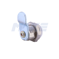 MK101AS-5 Serrure à came à quart de tour pour boîte à monnaie de 12,2 mm avec finition chromée antivol et cylindre de verrouillage réglable