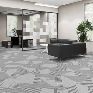 Azulejos de alfombra con estampado de nailon a rayas, pila de bucle acolchada lavable para el hogar, dormitorio, puerta de Hotel, pasillo - Product Image 3