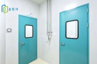 Puerta Batiente Hermética de Acero Inoxidable con Ventana de Observación para Cuarto Limpio, Hospital o Laboratorio