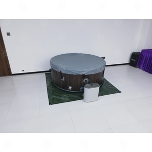 Bain à remous <span class=keywords><strong>gonflable</strong></span> rond portable en grain de bois, fabrication ODM/OEM, spa de glace, bain de massage, taille et logo personnalisés, <span class=keywords><strong>jacuzzi</strong></span>, vente en gros - Product Image 4