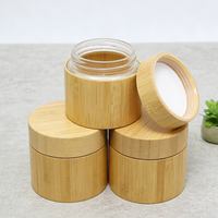 Pot intérieur rond en verre de bambou personnalisé avec emballage et logo personnalisés pour cosmétiques avec 200g
