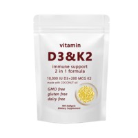 Vitamine D3 et K2 Softgels D3 et K2 de soutien immunitaire de pureté Complément alimentaire