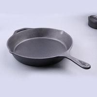 10 pouces pré-assaisonnés en fonte cuisine ustensiles de cuisine Double poignée poêle ronde poêle à frire gril à gaz Design coréen nouveau
