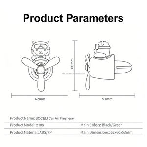 น้ำหอมปรับอากาศในรถยนต์รูปนักบิน น่ารัก ติดช่องแอร์ พร้อมเม็ดน้ำหอม <span class=keywords><strong>2</strong></span> ชนิด ตกแต่งช่องแอร์รถยนต์ - Product Image 5