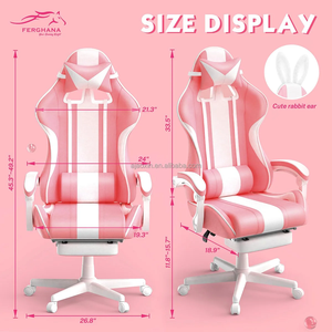 Buen precio, venta al por mayor, sillas para juegos, Linda silla rosa con respaldo alto para videojuegos, cómodas sillas de juegos de estilo de carreras, Silla Gamer para adultos - Product Image 2