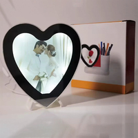 Miroir Magique de Maquillage LED Forme Ronde Cadre Photo avec Chargeur USB en Plastique Vierge de Sublimation avec 20 % de Réduction