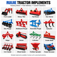 Tracteur agricole 4x4 de 50 CV avec chargeur frontal et pompe de rétrocaveuse, certifié CE, Ruijie