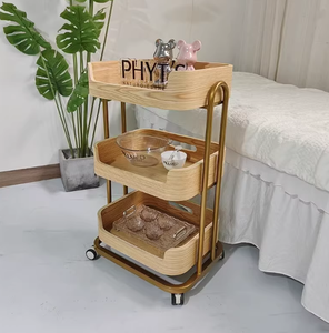 Carrito de Salón de Belleza Moderno de Alta Gama con Estante Móvil con Cajones, Construcción de Madera Sólida para Peluquería y Baño - Product Image 1