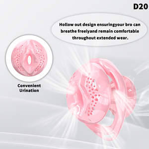 Cage de chasteté rose, cage à pénis en silicone souple avec verrou invisible, dispositif de chasteté masculin confortable, bondage du pénis, BDSM - Product Image 3