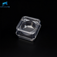 Barquette alimentaire carrée en PET transparent de qualité alimentaire, empilable, pour gâteaux, ingrédients, traiteur, hôtel, cuisine, épices