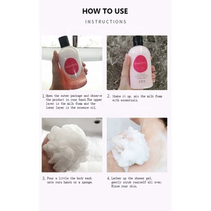 Raresys douche bain combo Oud Musk bain moussant liquide <span class=keywords><strong>parfum</strong></span>é acide hyaluronique pour bain amusant et soins du corps fonctionne Shower Shake - Product Image 4