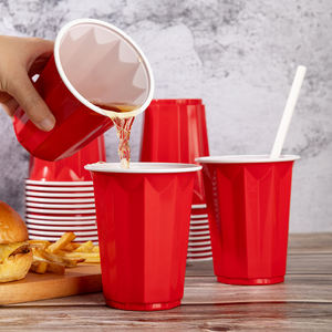 Skydear 16 Oz Rode Wegwerp Plastic Feest Drinkbekers Voor Verjaardag Afstuderen Halloween Drinkt Frisdrank Punch Barbecues Picknicks - Product Image 4