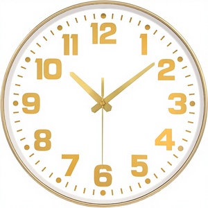 <span class=keywords><strong>Orologio</strong></span> da <span class=keywords><strong>Parete</strong></span> Analogico Moderno Silenzioso Senza Ticchettio con Display <span class=keywords><strong>a</strong></span> Lancette Nero Oro Numeri Grandi Facili da Leggere Certificato CE RoHS - Product Image 1