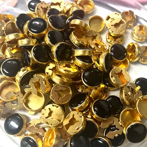 Customazion logo availbe black decoration gold 17.5m button cover cuff-link per camicia da uomo