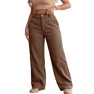 <span class=keywords><strong>Pantaloni</strong></span> Cargo da Donna Vintage in <span class=keywords><strong>Velluto</strong></span> a Coste a Gamba Larga, Vita Alta, Vestibilità Ampia, Casual, Autunnali, in Poliestere, Vendita all'Ingrosso - Product Image 4
