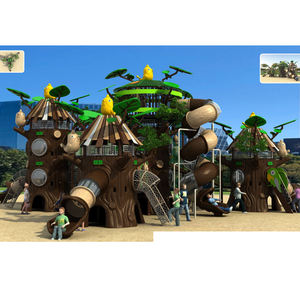 Système de jeu <span class=keywords><strong>Village</strong></span> Playhouse Grand équipement d'assemblage Centre de jeu de maternelle Aire de jeux extérieure pour enfants - Product Image 1