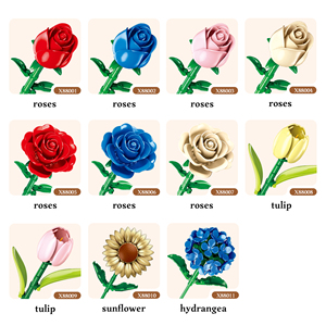 Regalos para el Día de San Valentín 2026, Ramo de Flores Artificiales de Plástico, Bloques de Construcción Decorativos, Mini Rosas, Tulipanes, Girasoles, Ladrillos Florales - Product Image 4