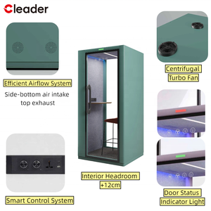 Cabine de bureau individuelle moderne pour télétravail, cabine téléphonique avec cadre en aluminium, mobilier <span class=keywords><strong>acoustique</strong></span>, facile à assembler, cabine de bureau portable - Product Image 3