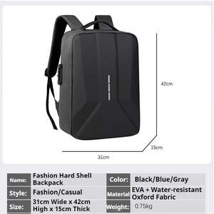 Mochila antirrobo de viaje de negocios impermeable personalizada, mochila para ordenador portátil de ocio de gran capacidad, mochila EVA expandible de carcasa dura - Product Image 2