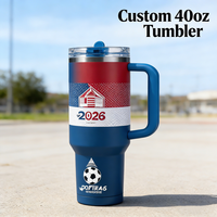 Gobelet isotherme Kingze personnalisé avec logo, 40 oz, double paroi, isolé sous vide, tasse à café réutilisable en acier inoxydable pour les fans de sport